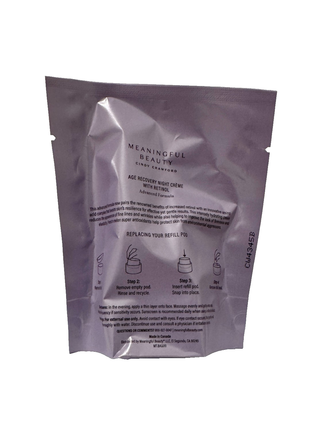 Meaningful Beauty Age Recovery Night Creme With Retinol Refill Pod 1 oz / 30 ml