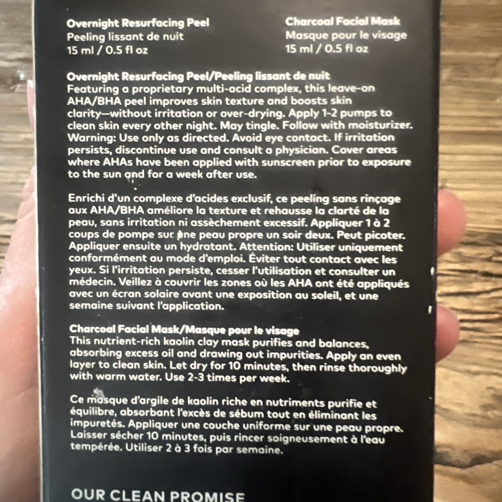 Beautycounter Think Clean Welcome Set /Overnight Peel / Charcoal Face Mask. 15ml
