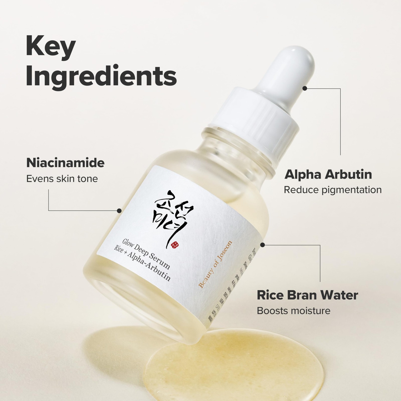 Beauty of Joseon Glow Deep Serum Rice Alpha-Arbutin for Uneven Dull Skin Tone,