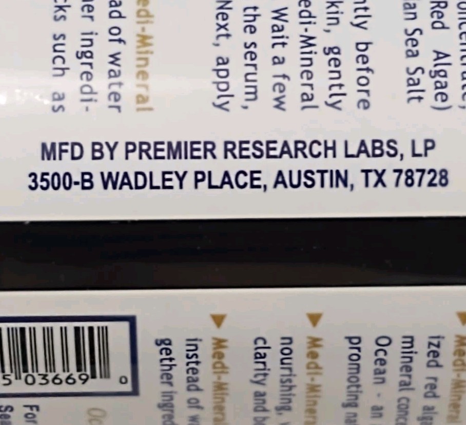 Premier Research Labs MEDI-MINERAL SERUM Supports Natural Skin Beauty Facial