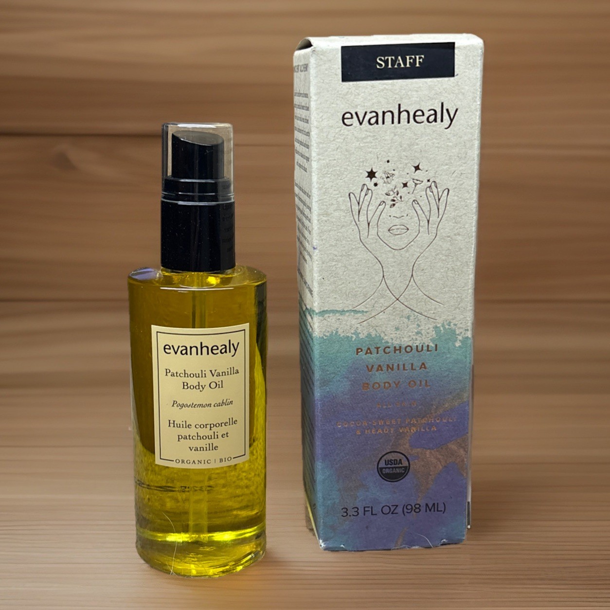 evanhealy PATCHOULI VANILLA BODY OIL 3.3 fl Oz NEW