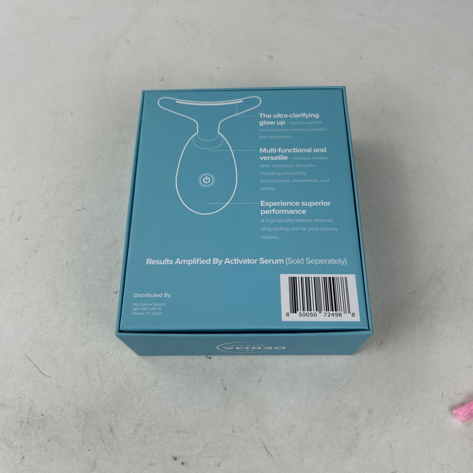 My Derma Dream MyoGlow LED Light Therapy Neck Face Sculpting Device In Box Open