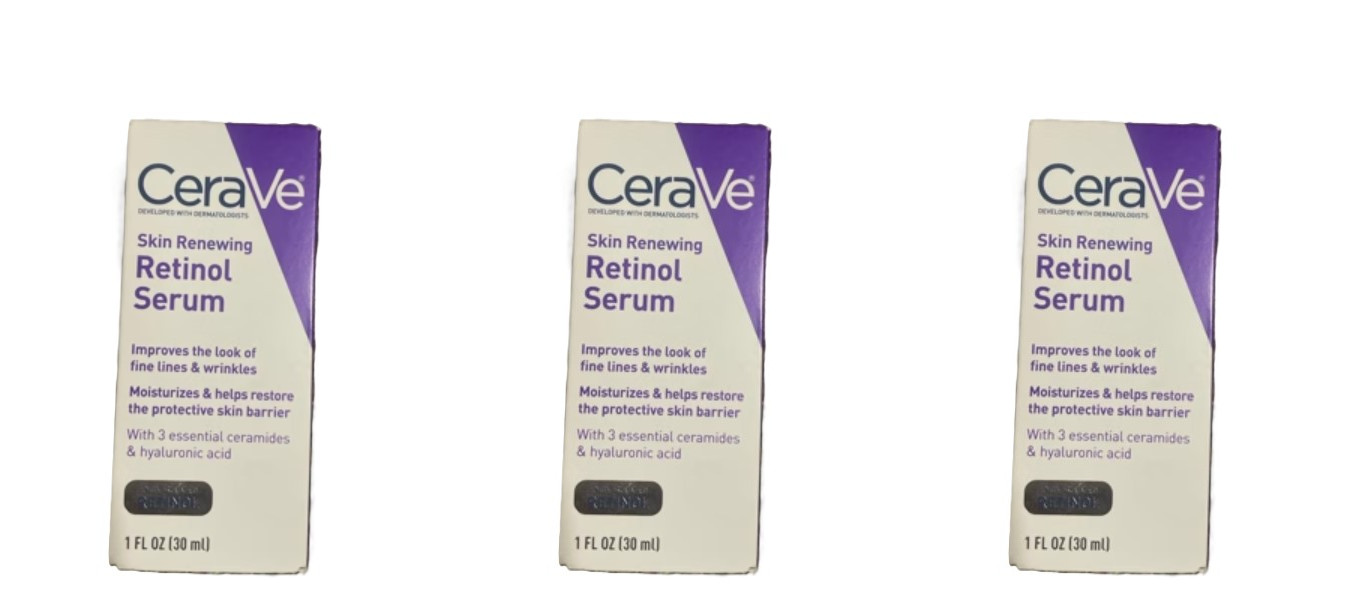 CeraVe Skin Renewing Retinol Face Serum 1 fl oz 30 mL Facial Serum 3 Pack