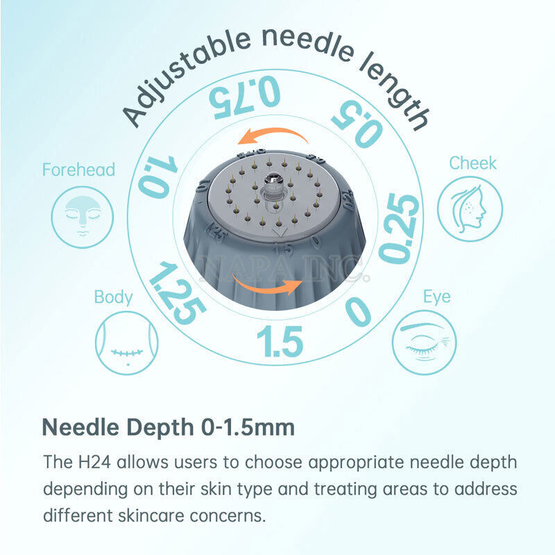 Adjustable 0.25/0.5/0.75/1.0/1.25/1.5mm Hydra Derma Stamp Anti-Aging Acne 24pins