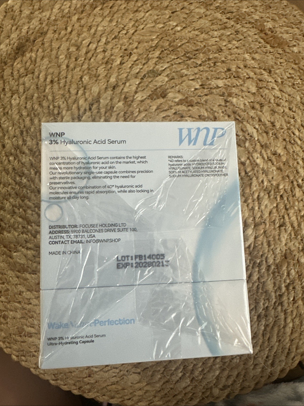 WNP 3% Hyaluronic Acid Serum Ultra-Hydrating Capsule 30 Days Supplies exp. 2028
