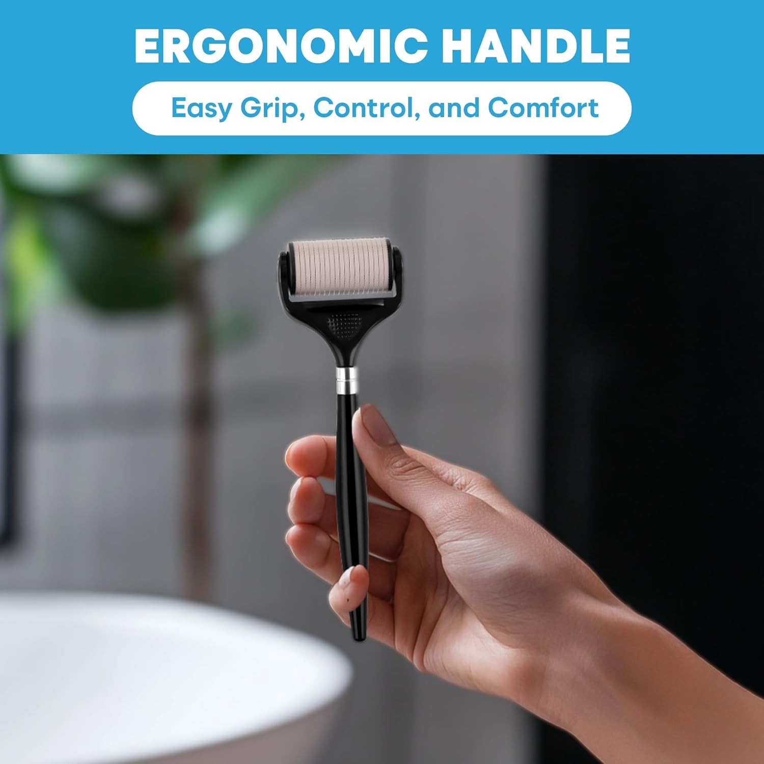 Ultra-Wide Derma Roller for Face – At-Home Microneedling Kit, 0.25 mm Microneedl