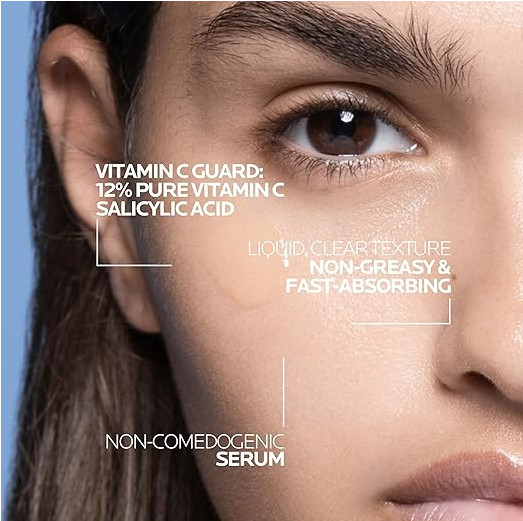 La Roche-Posay Pure 12% Vitamin C Serum For Face With Hyaluronic Acid.