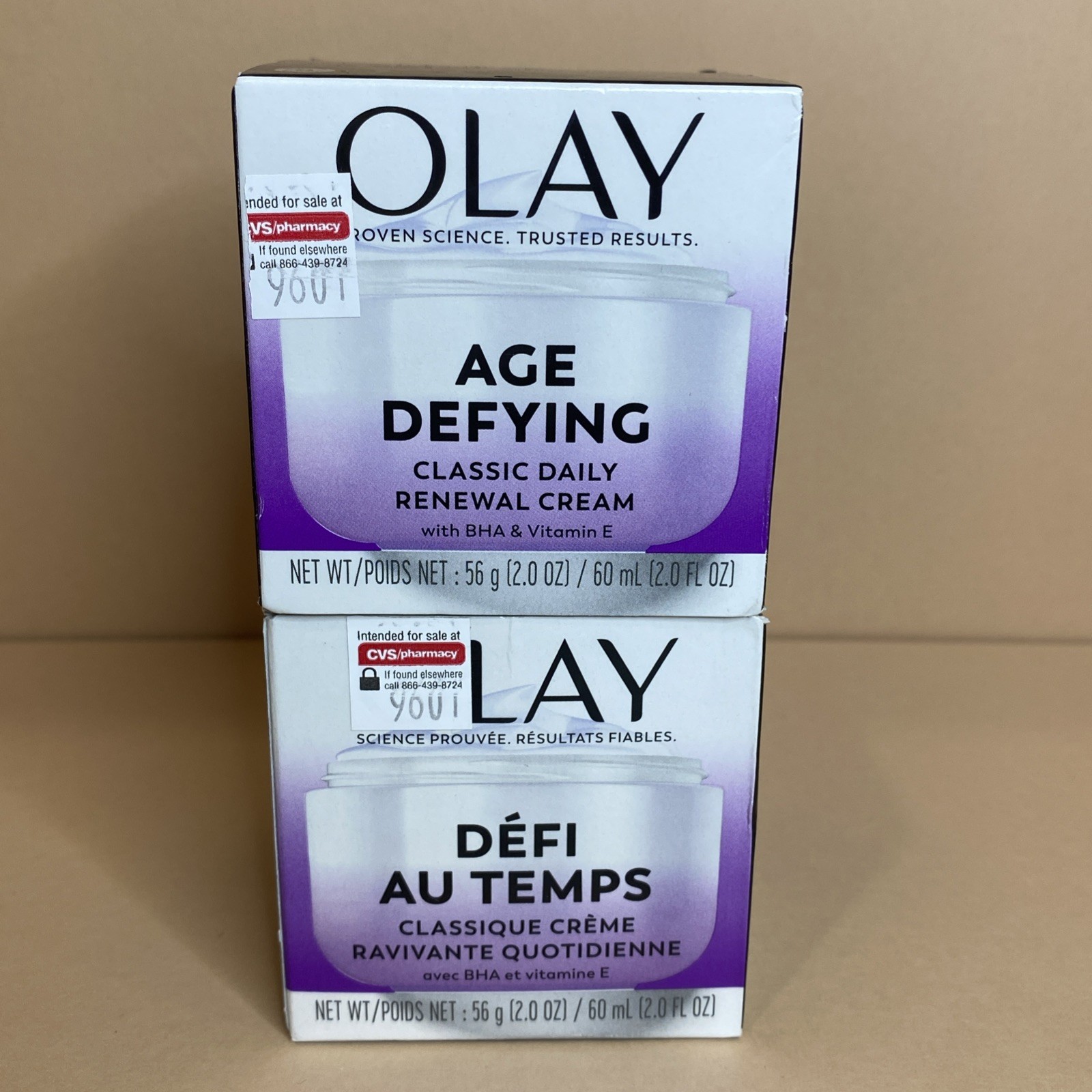 2x Olay Age Defying Classic Daily Renewal Cream Face Moisturizer 2.0 Oz. NIB