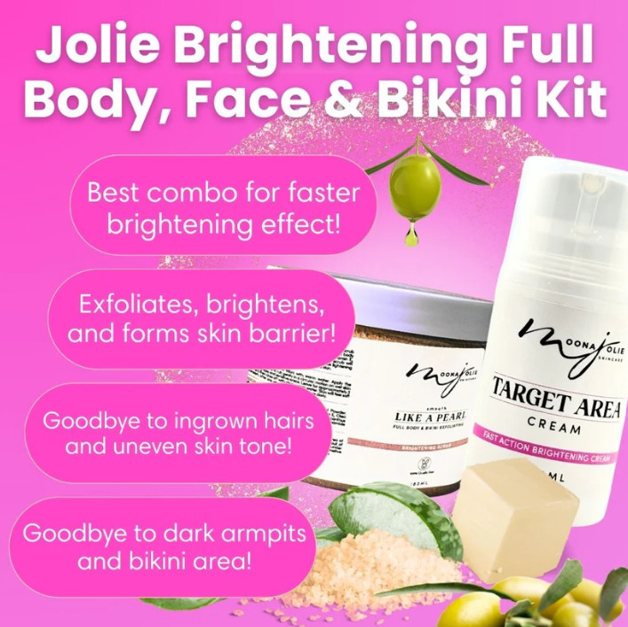 Intense Jolie Brightening Full Body Face Bikini Kit Dark Spot Skincare Set