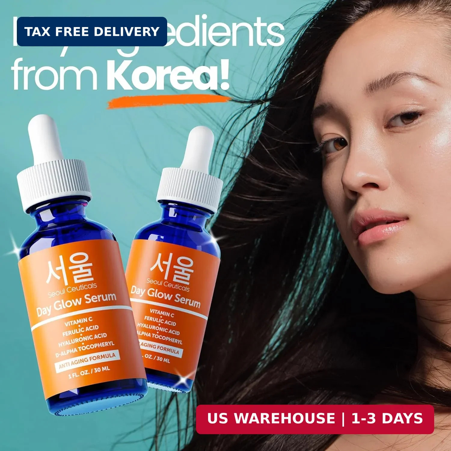 SeoulCeuticals Korean Skin Care Korean- 20% Vitamin C Hyaluronic Acid Serum + CE