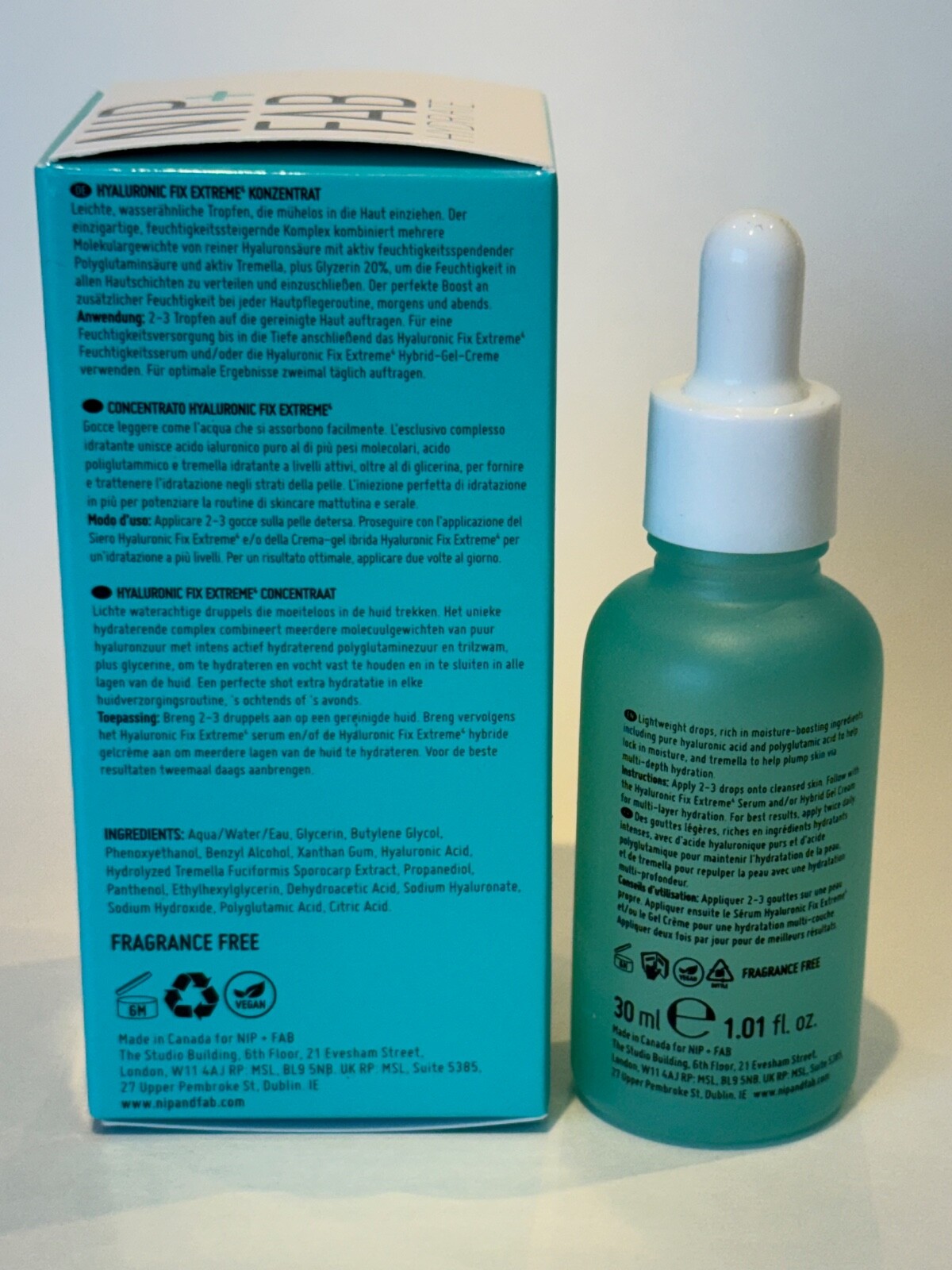 Nip + Fab Hydrate Hyaluronic Fix Extreme Concentrate 1.01 oz Full Size NIB