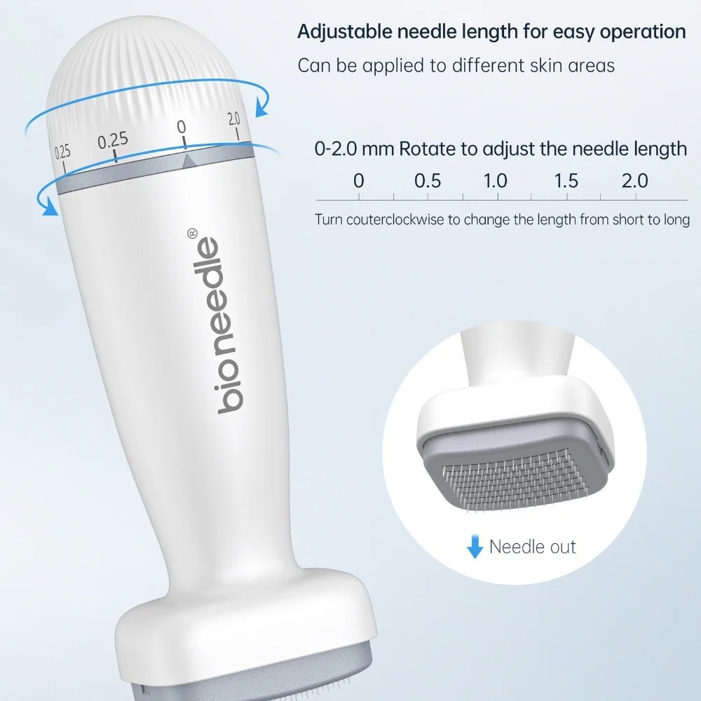 Bio Needle Derma Stamp Microneedling Tool Adjustable Needle For Body Hair Growth