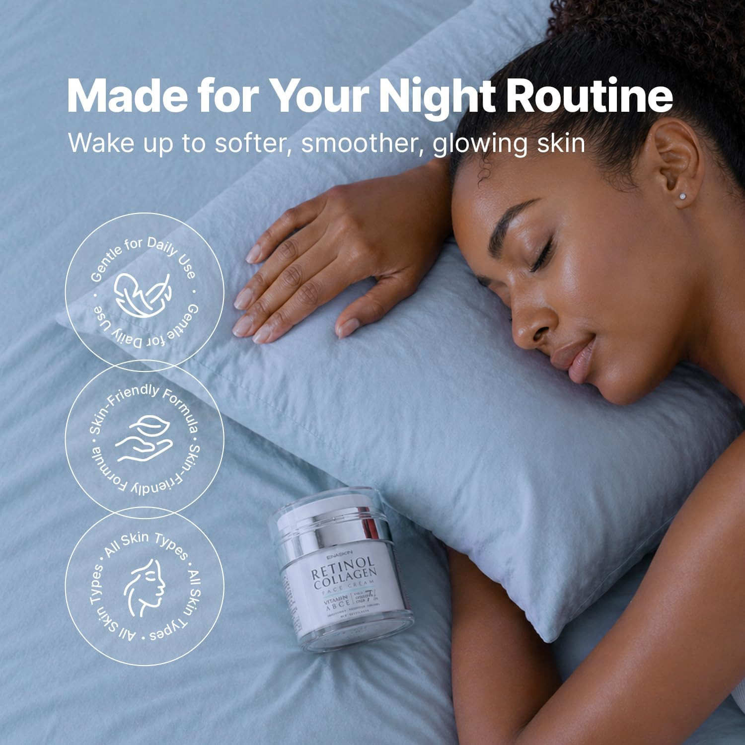 Retinol anti Aging Face Moisturizer: Wrinkle Cream for Women & Men, Collagen & 7