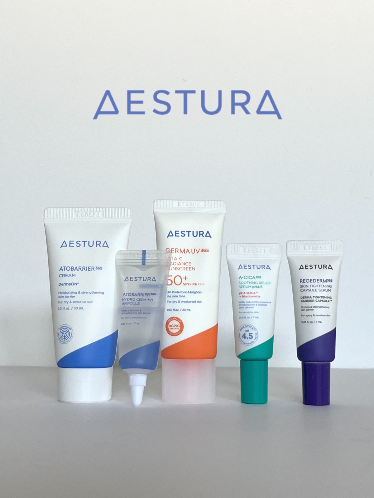 Korean Skincare Aestura 5 Pieces Travel Trial Kit Cream Sunscreen Serum Ampoule