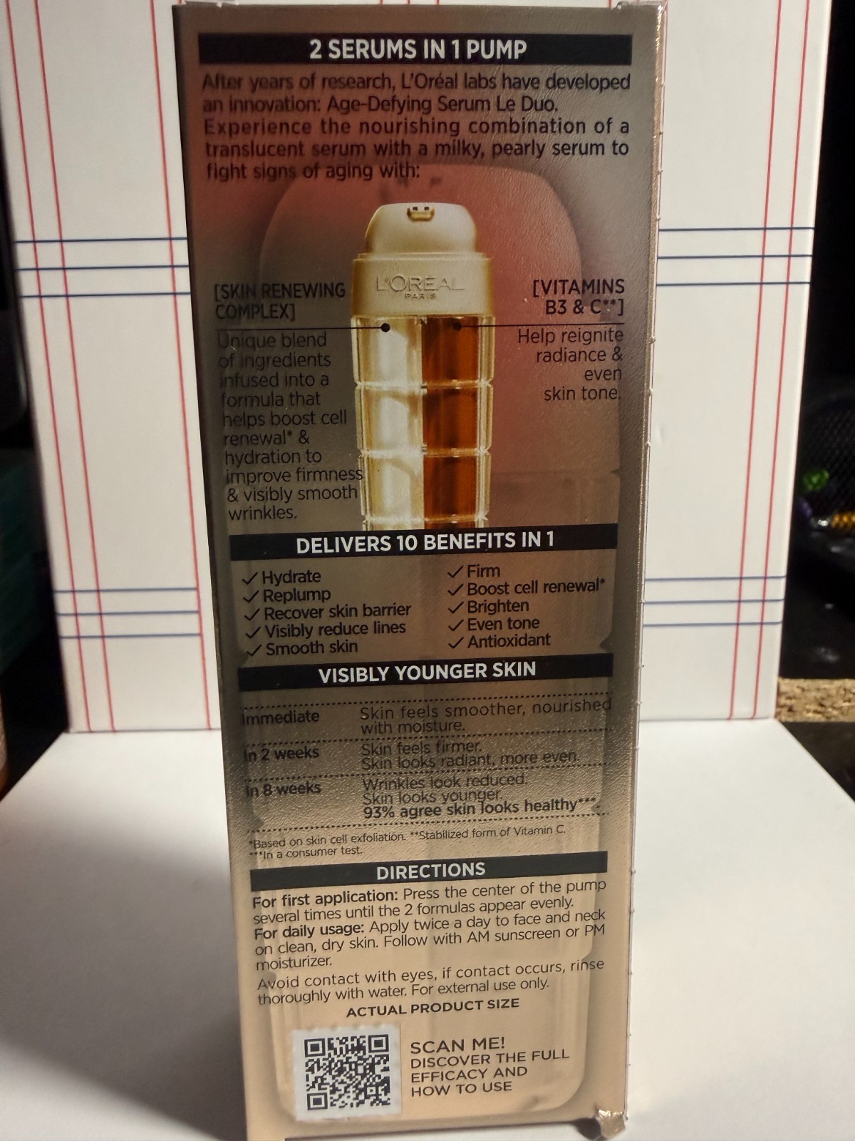 L’OREAL AGE PERFECT Age-Defying Serum Le Duo, 1 fl oz / 30Ml NEW IN BOX