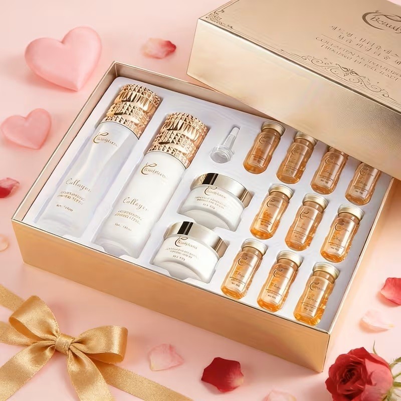 COMPLETE COLLAGEN SKIN CARE KIT HYDRATING FIRMING TONER SERUM EYE CREAM LOTION