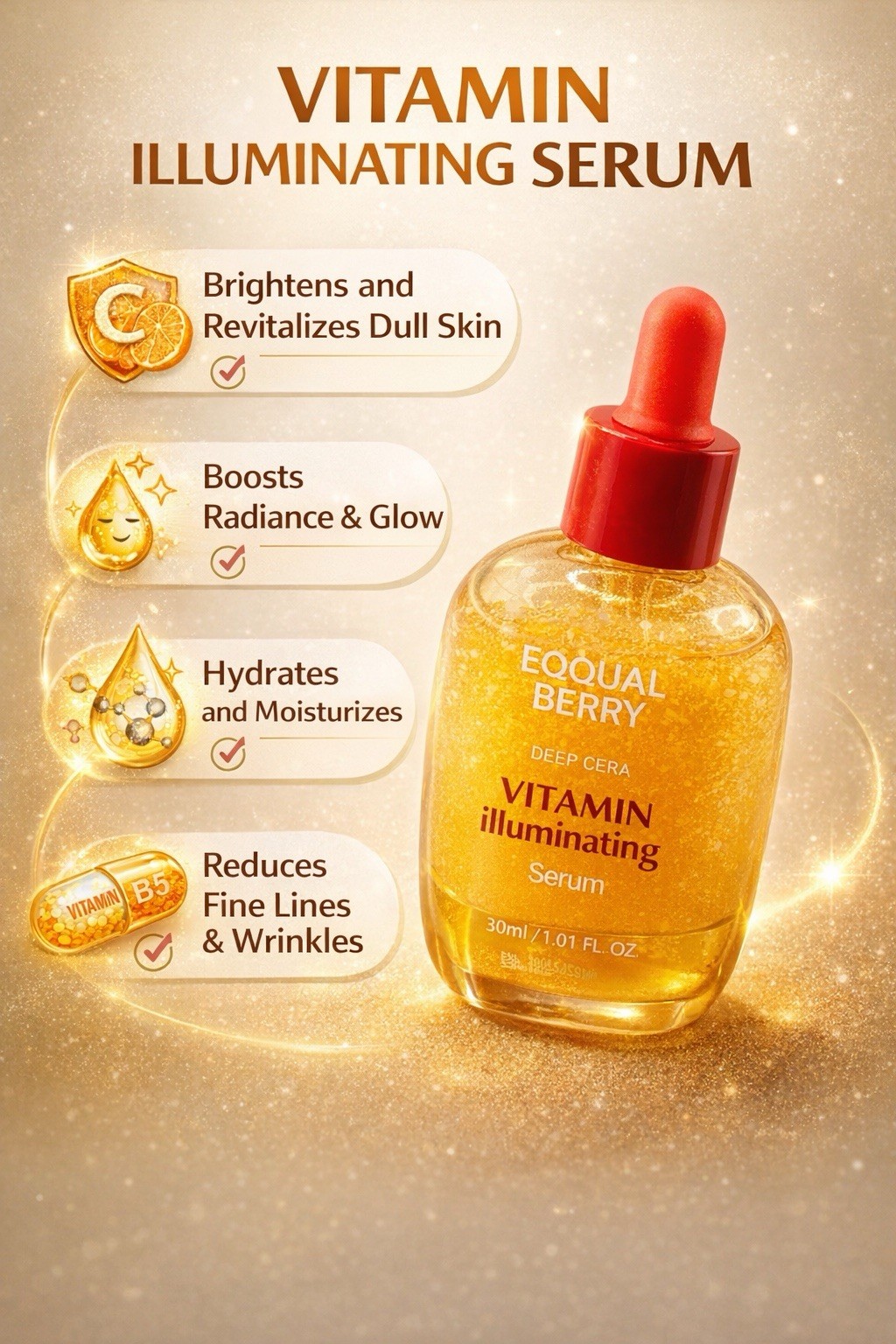 EQQUALBERRY DEEP CERA Vitamin Illuminating Serum 30ml / 1.01 fl oz