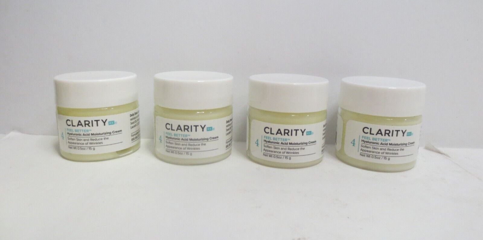 4x -Clarity Rx Feel Better Hyaluronic Acid Moisturizing Cream – 0.5oz (Lot Of 4)