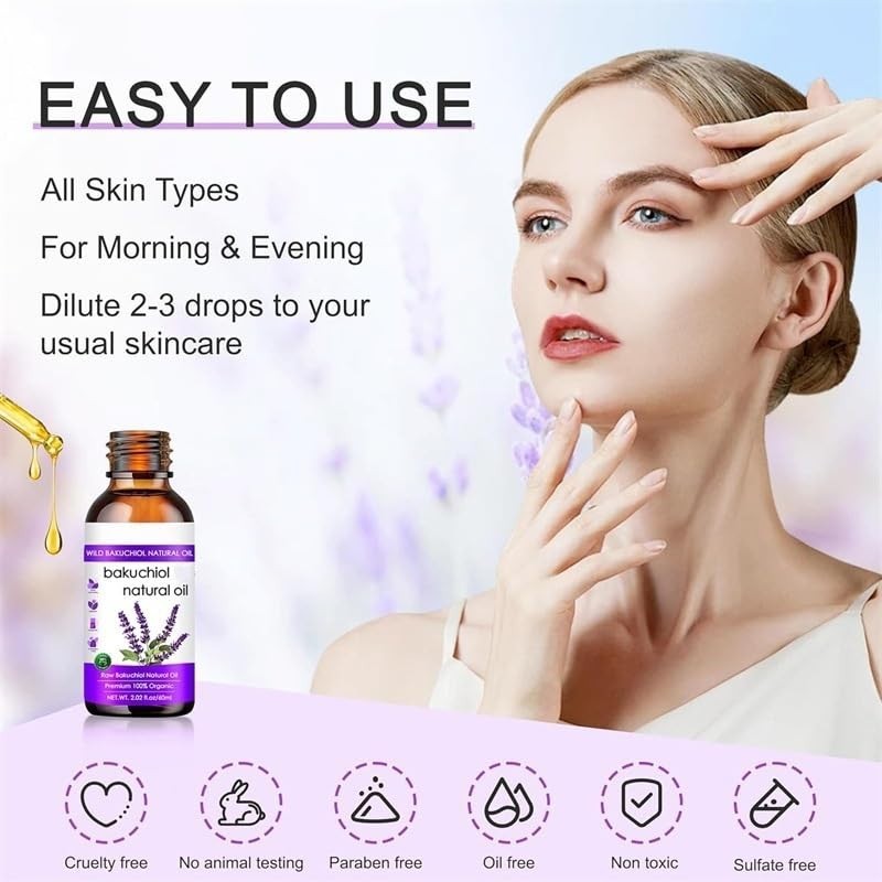 Organic Bakuchiol Oil for Face & Body Retinol Alternative 2.02 fl oz Anti-Aging
