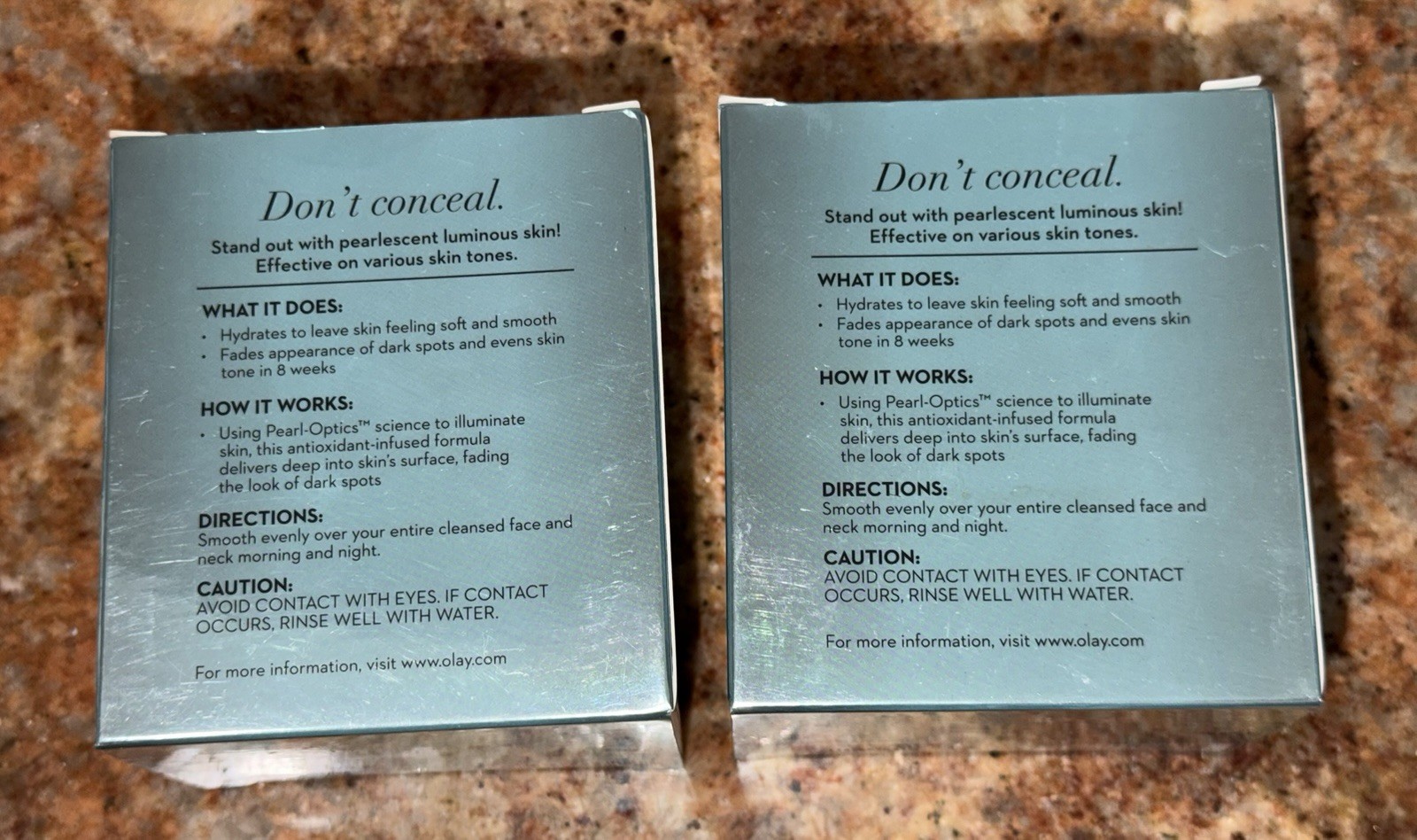 Olay Advanced Luminous Tone Perfecting Cream Facial Moisturizer 1.7 Oz PACK OF 2