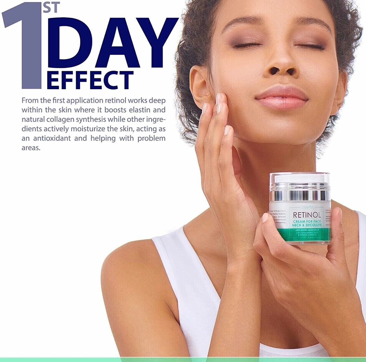 Retinol Cream for Face & Neck Collagen Moisturizer Hyaluronic Acid Women Men USA