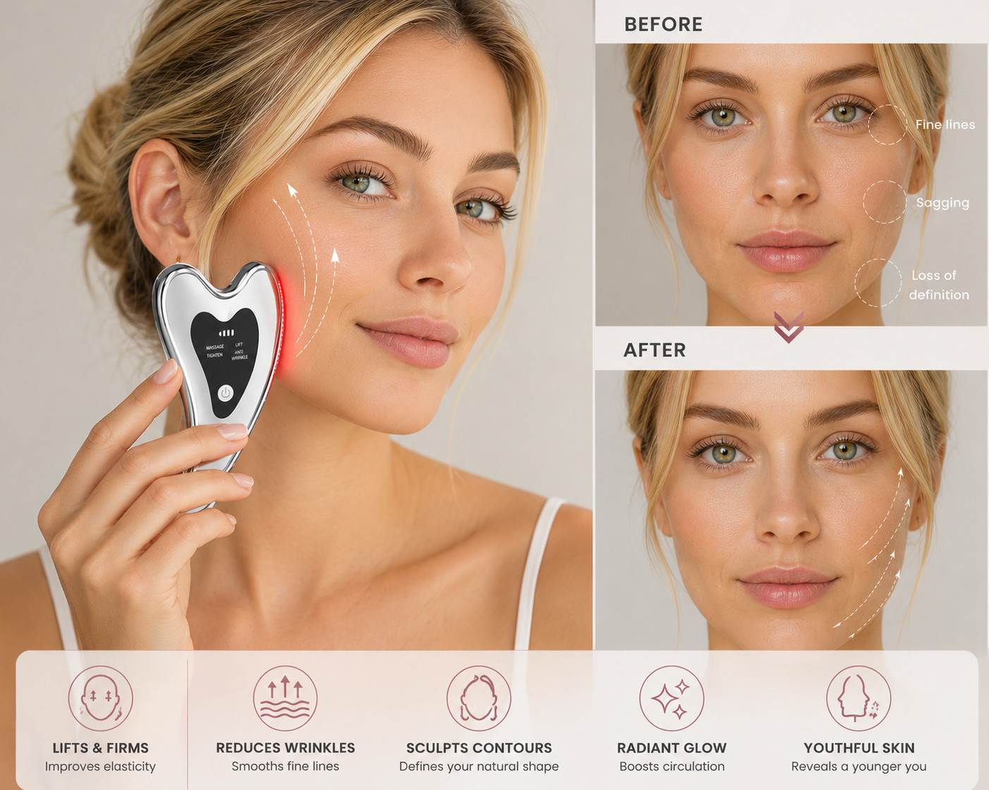 Electric Gua Sha Facial Tool – Face Sculpting & Skin Care Massager Device