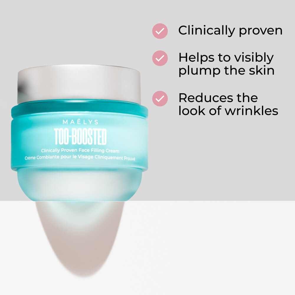 MAELYS TOO-BOOSTED Face Filling Cream 1 oz / 30 ml New in Box Clinically Proven