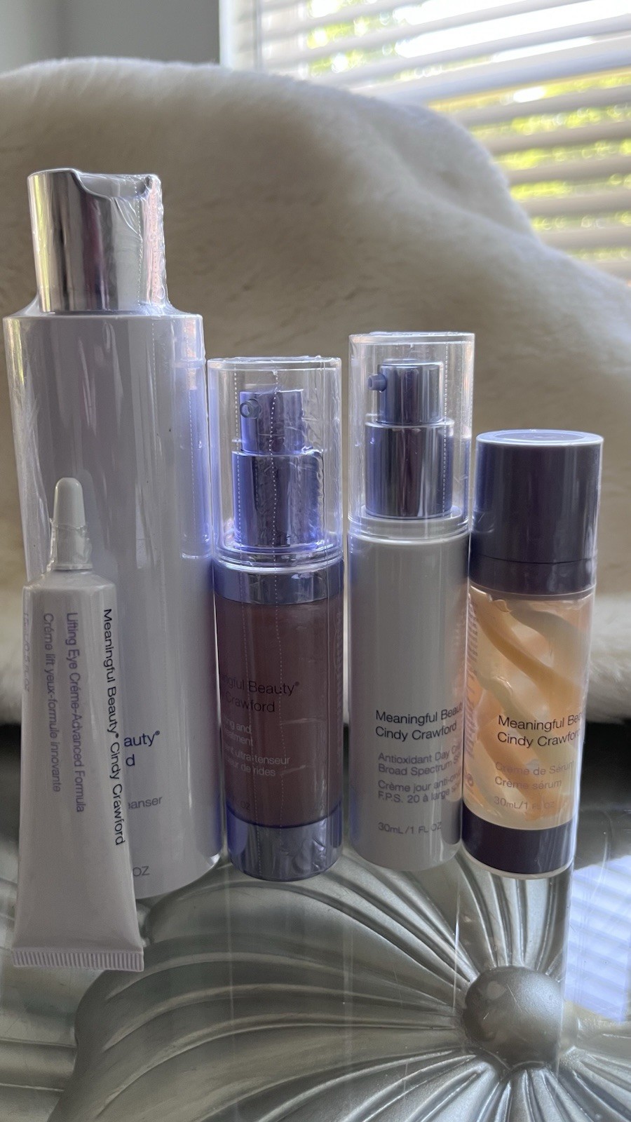 Meaningful Beauty 5 Piece Set Cleanser, Serum, Day Creme, Eye, Filling Treatment