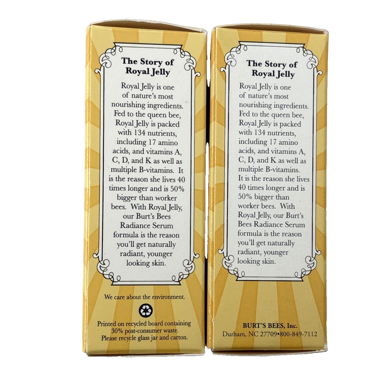 2x Burt’s Bees Radiance Serum w/ Royal Jelly 0.45 Fl Oz New Sealed Discontinued