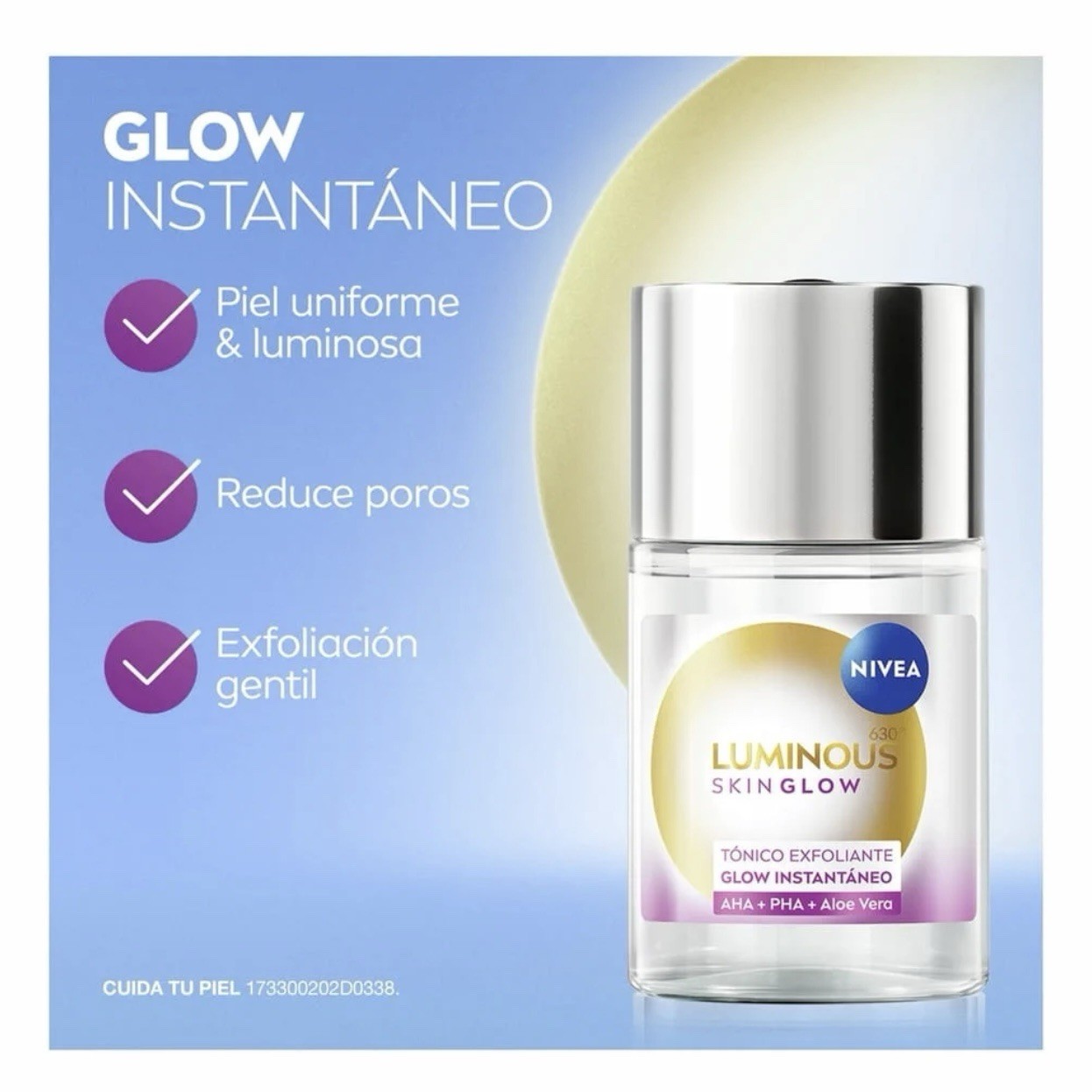 2-Piece NIVEA LUMINOUS SKIN GLOW Exfoliating Toner & Instant Serum Set 630°
