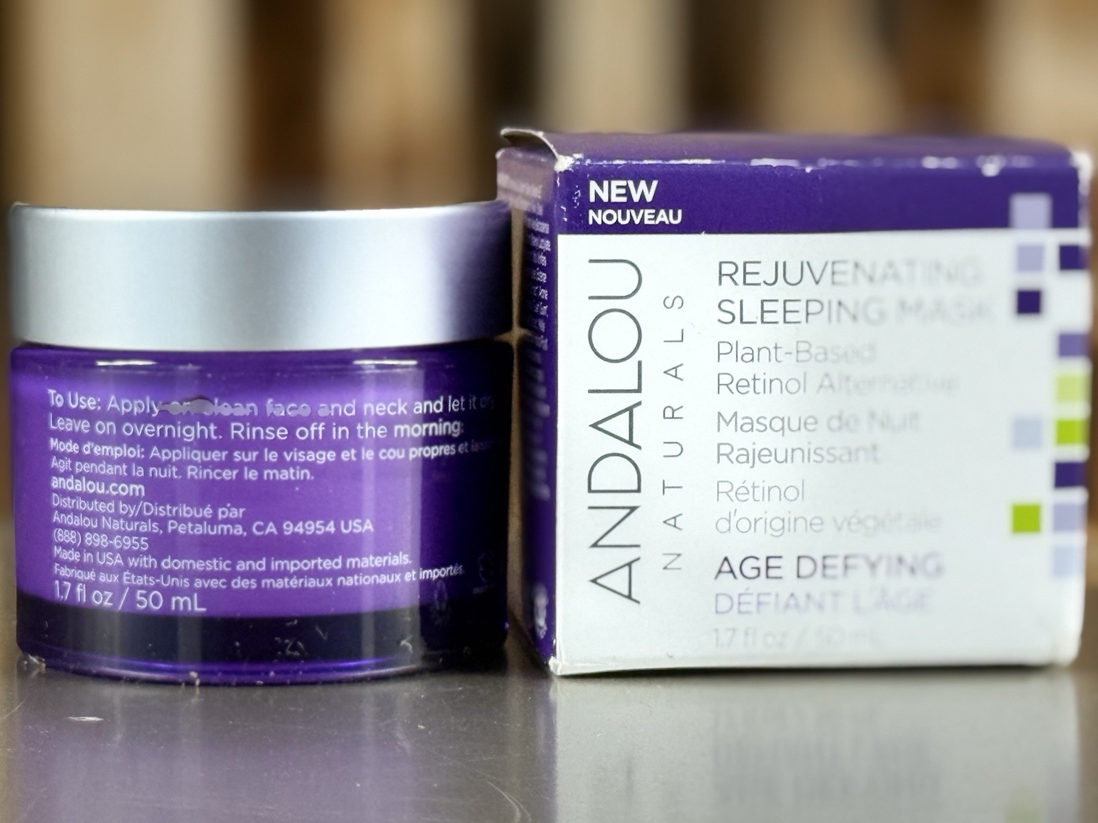 Andalou Naturals Rejuvenating Sleeping Mask Plant Retinol Alt Age Defying