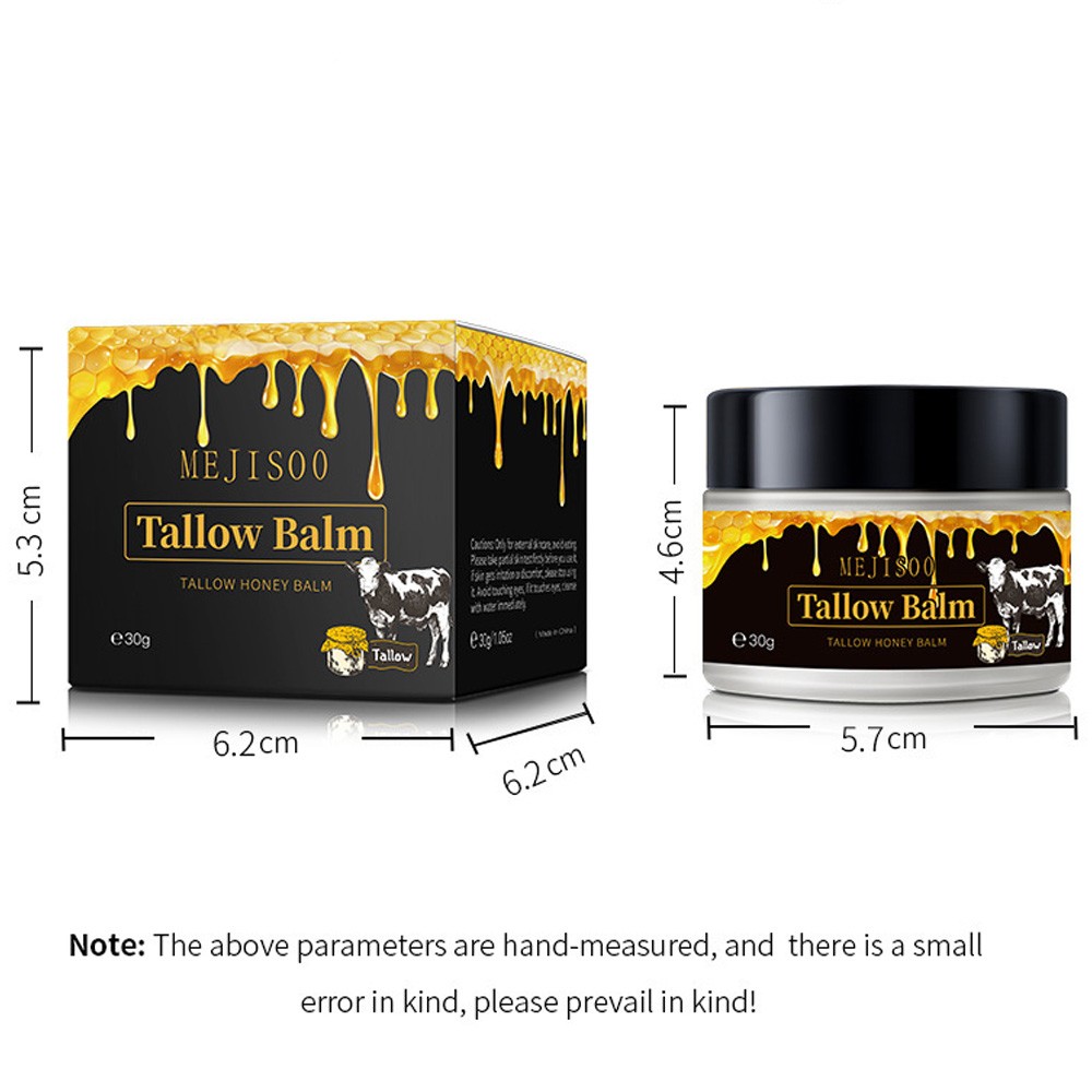 30G Organic Beef Tallow Balm Raw Honey Citrus Moisturizing Cream Face & Body New