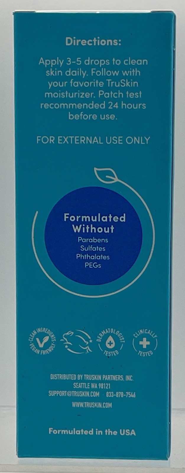 Lot of 3 TruSkin HA Hyaluronic Acid Facial Serum 1oz Vitamins C & E New