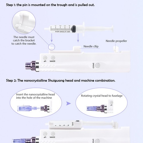 Therapy Water Micro-Pen Skin Acne Mark Remove with 2Pcs & NN Pin Cartridges Tips
