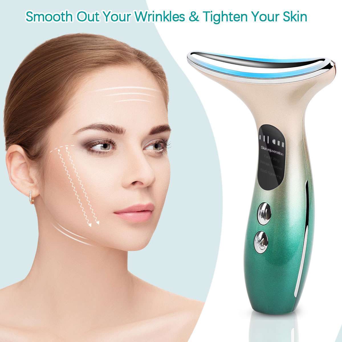 Wrinkle Remover LED Skin Therapy Device for Neck and Face Anti Wrinkle Beauty