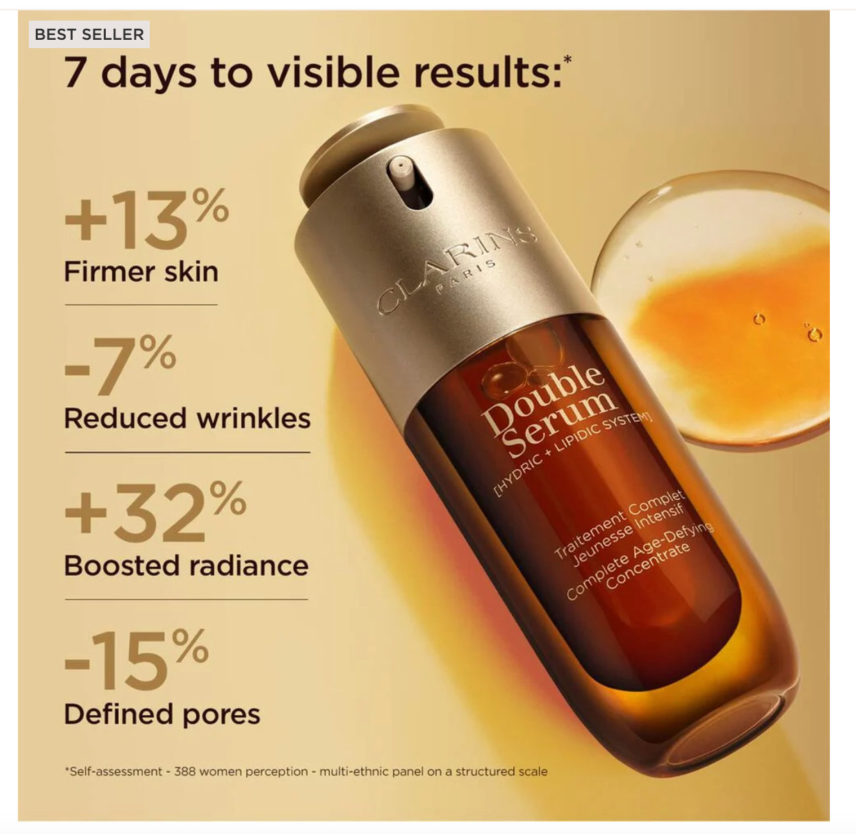 CLARINS Double Serum 50ML Skin Care Ageing Firmer Face Organic Reed Extract Pure