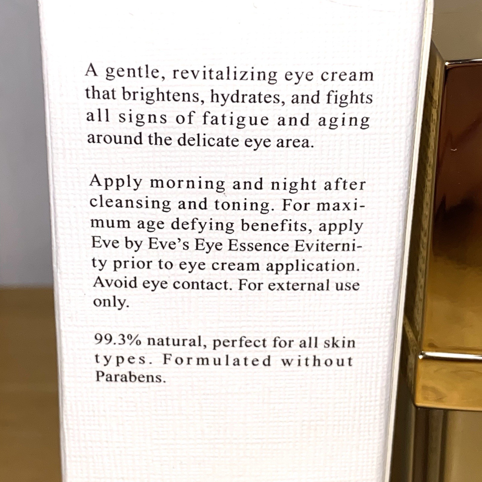 Eye Cream Eviternity ~ Eve By Eves ~ 15 ml / 0.5 fl oz ~ Made In Switzerland