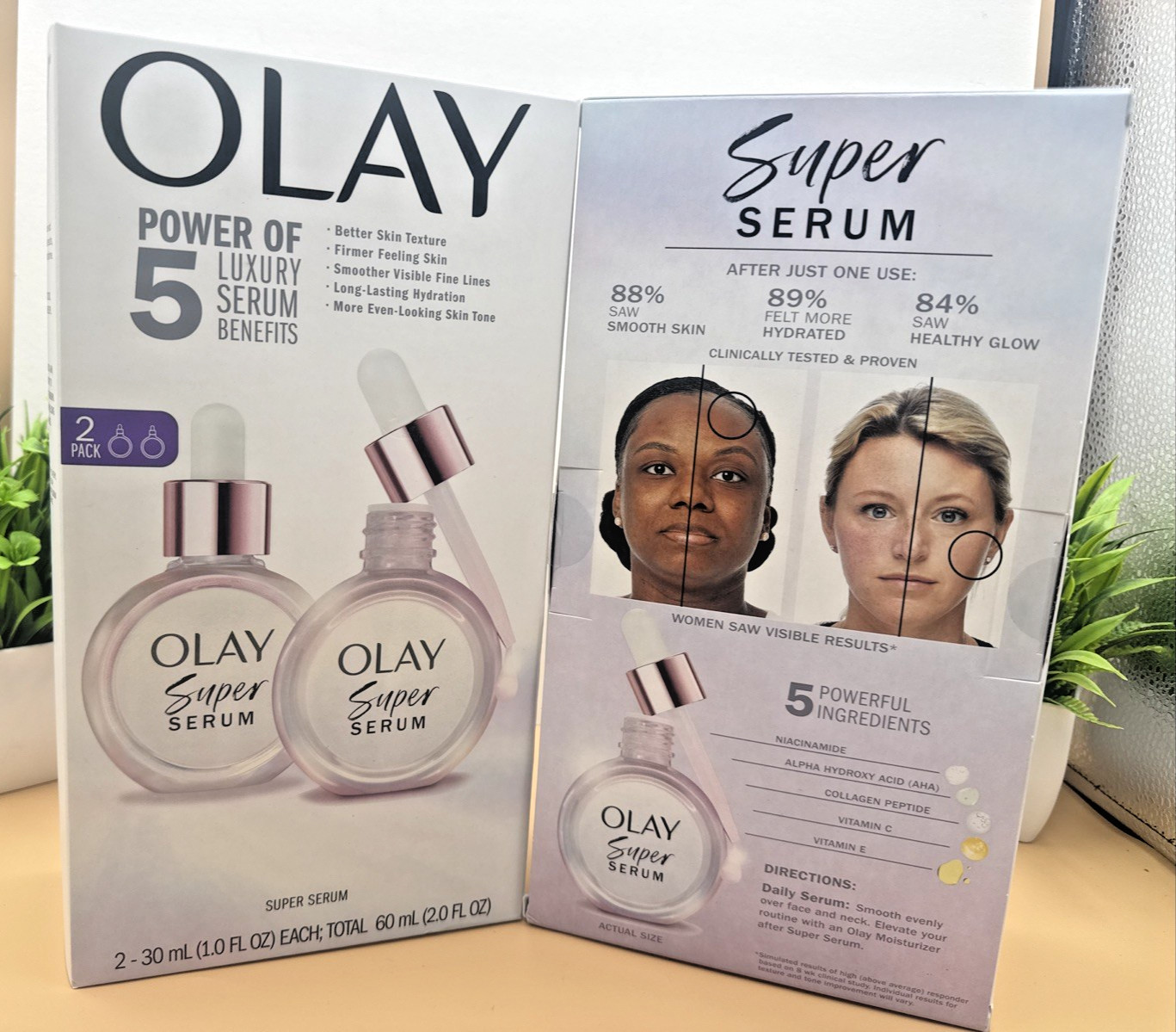 Olay Super Serum Power of 5 Luxury Serums Pack of 2 Clinically Tested & Proven