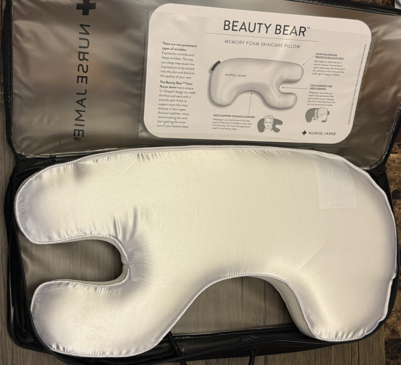 Nurse Jamie Beauty Bear Memory Foam Skincare Pillow – Anti-Wrinkle U-Shape Pillo