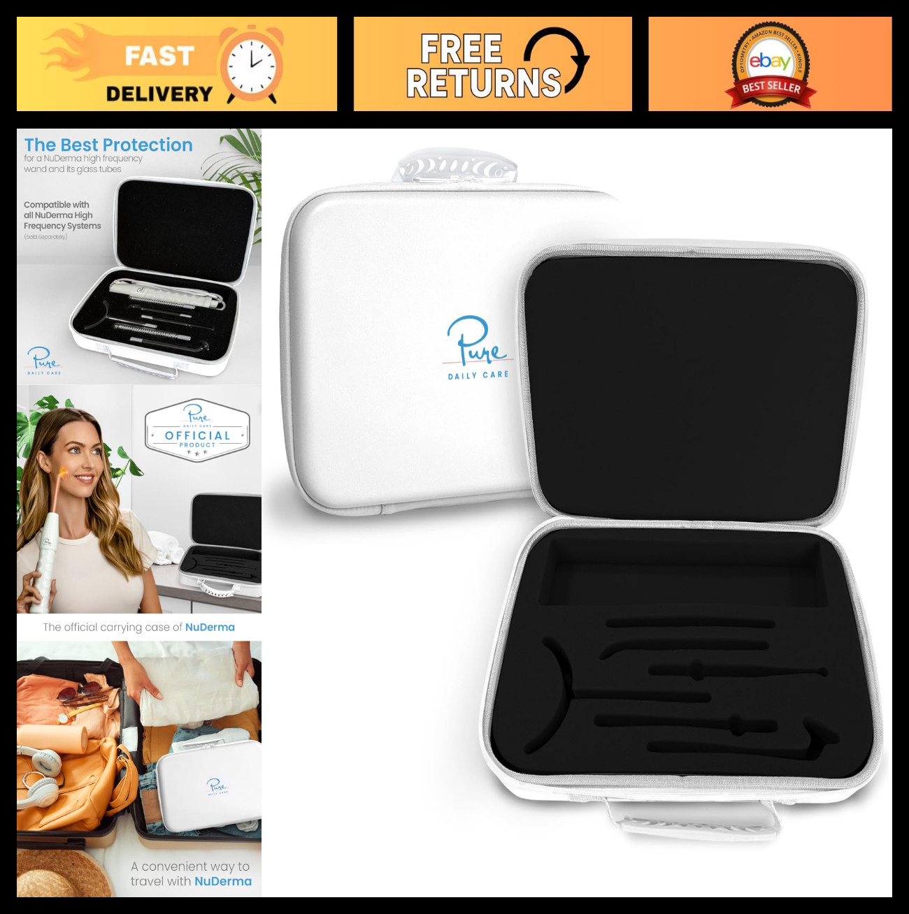 Portable High Frequency Wand Carrying Case – Padded Storage for Travel, Fits All