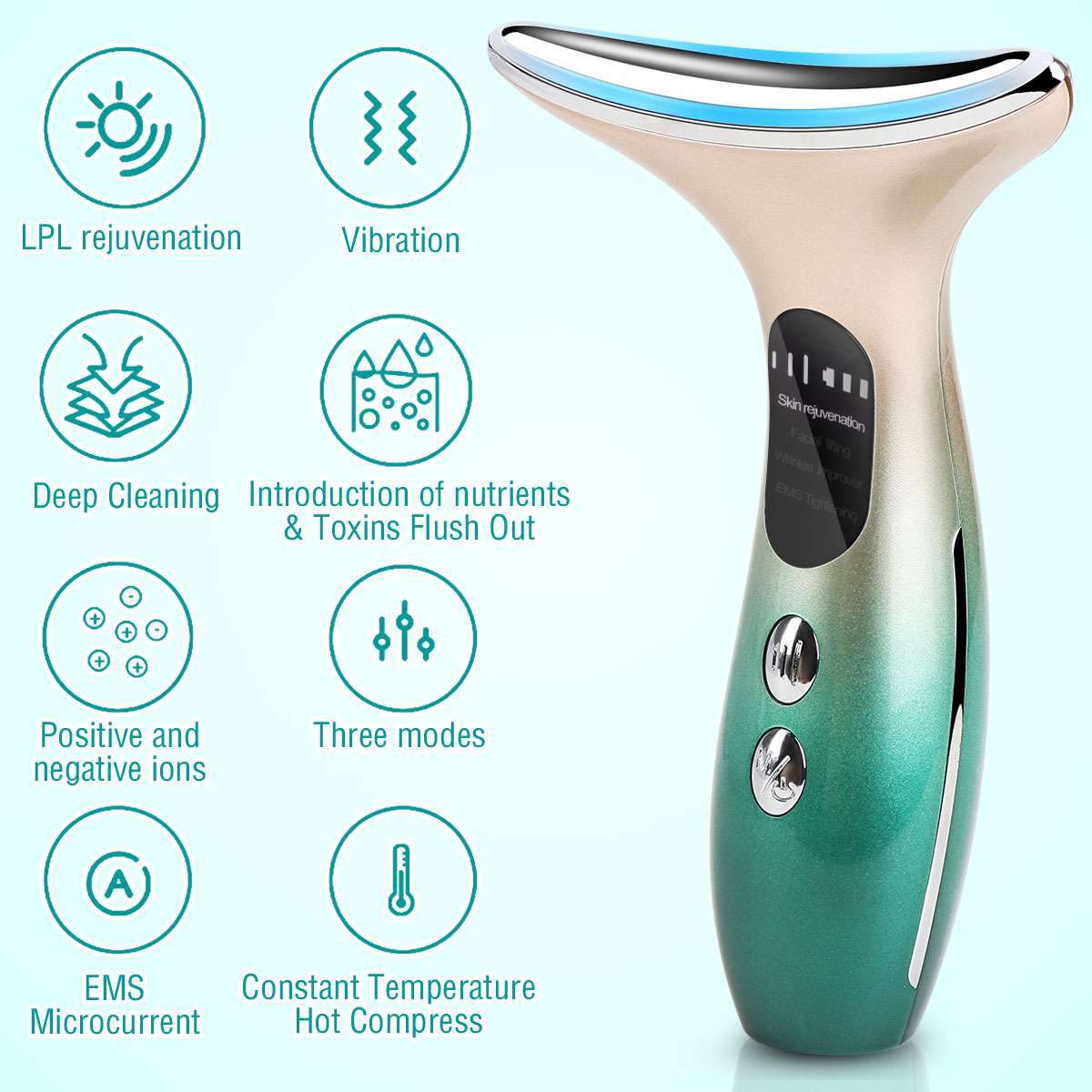 Wrinkle Remover LED Skin Therapy Device for Neck and Face Anti Wrinkle Beauty