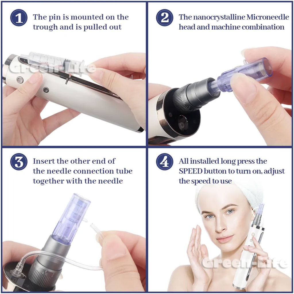 Micro Pen Wrinkle Removal Skin Rejuvenation Machine with 10x 9/12/24/42Pins Nano