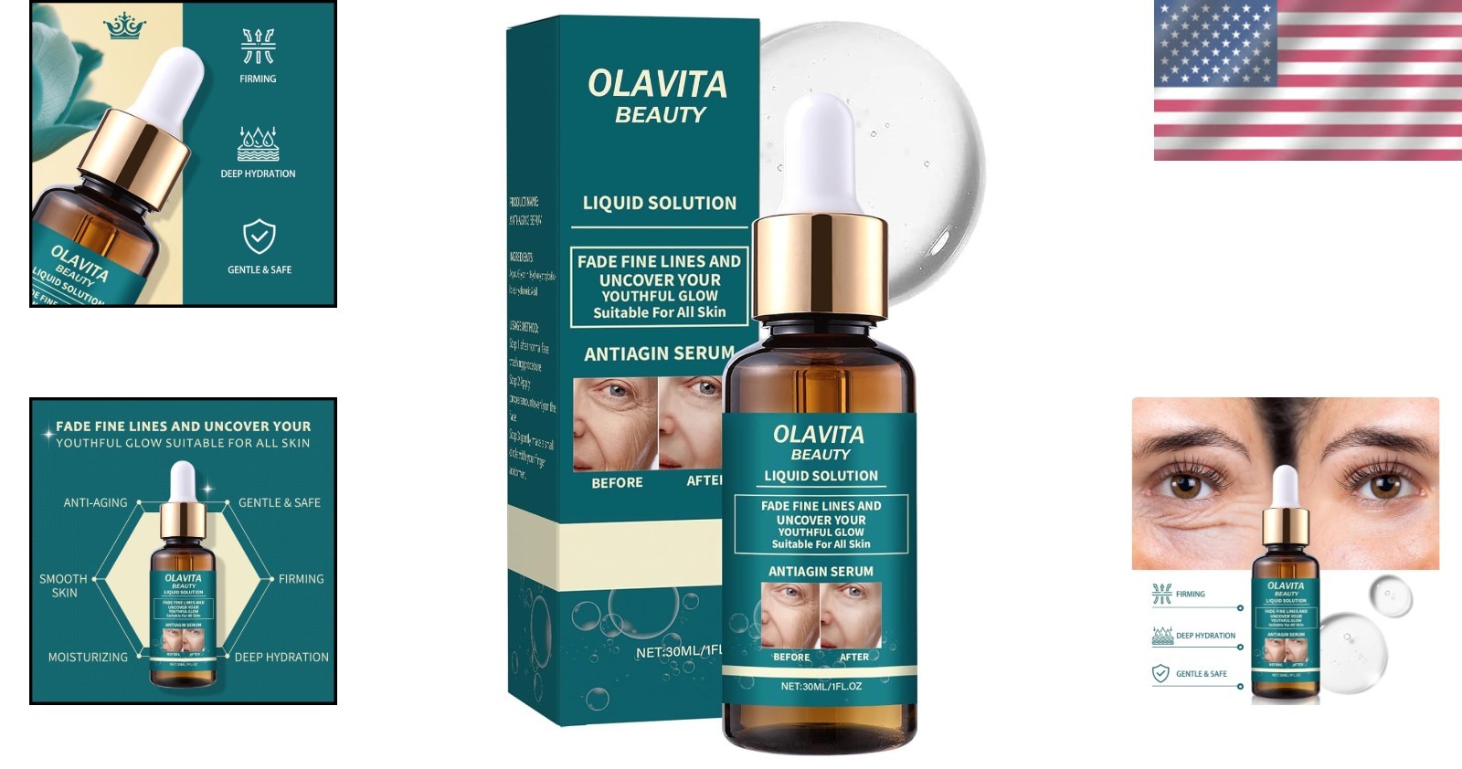 OLAVITA Liquid Solution Anti Aging Serum–Upgraded version,Olavita Facial Serum
