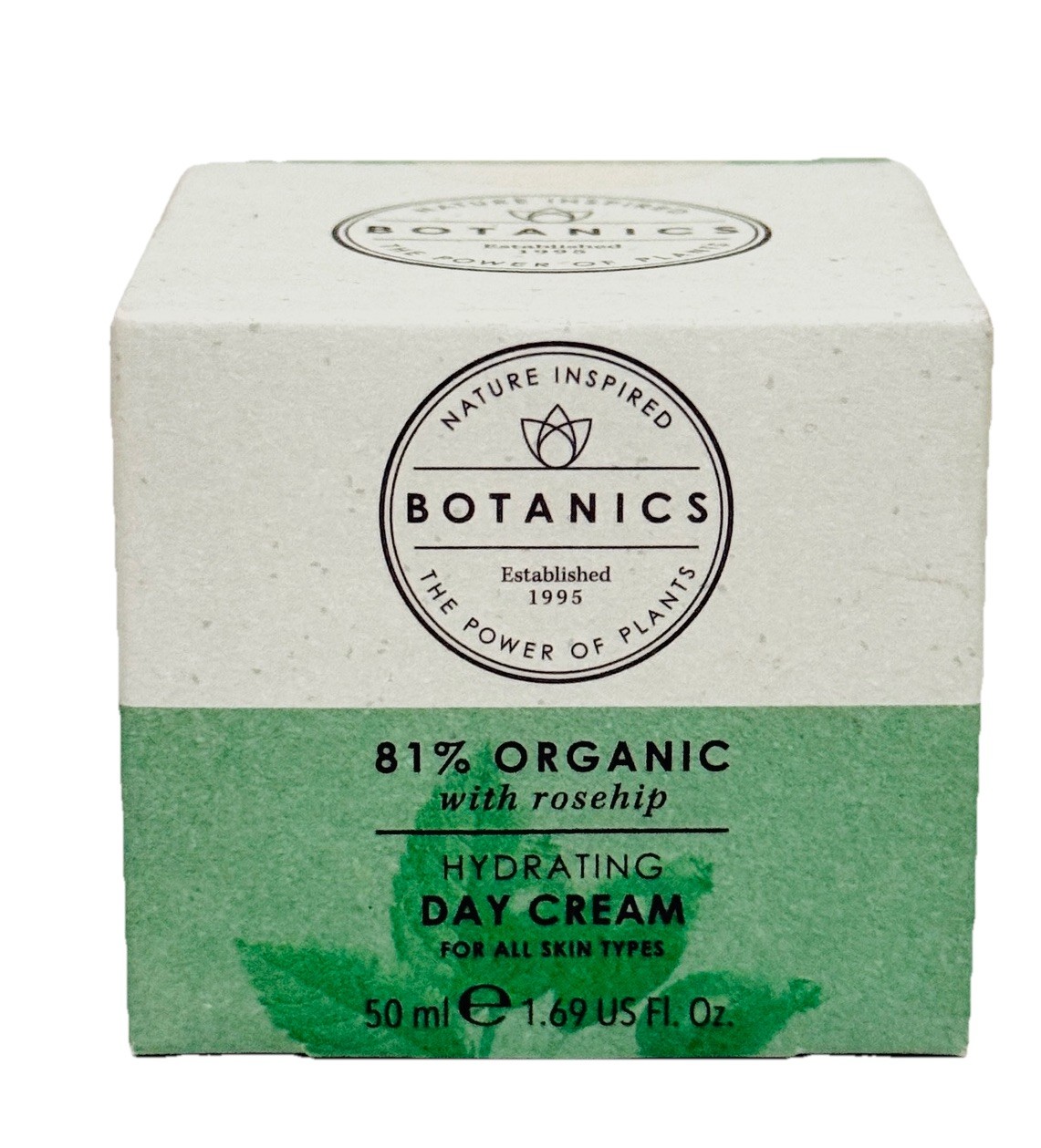 Botanics 81% Organic Rosehip Hydrating Day Cream All Skin Types 1.69 Oz, New