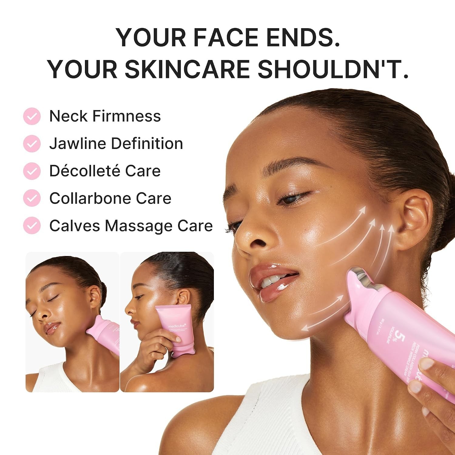 Neck Wrinkle Cream with Gua Sha Massager, Firming Collagen Care
