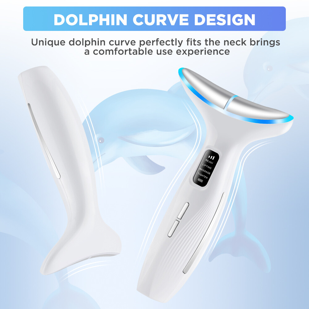 Neck Face Lifting Massager Skin Tighten Device LED and Anti Wrinkle Double Chin