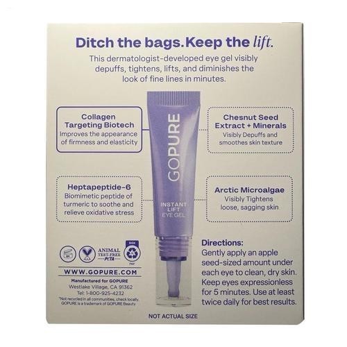 [Go Pure] Instant Lift Eye Gel Depuffs Tightens Lifts 0.34 Oz NIB