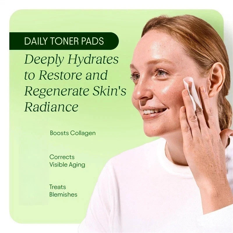 Jiyu Korean Skincare Anti-Aging, Dark Spot & Wrinkle Minimizing Toner 100Pc Pads