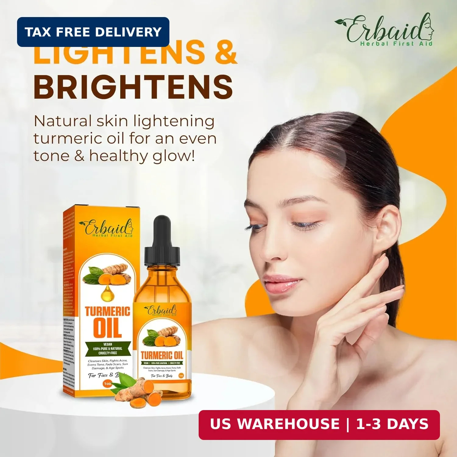 Turmeric Oil – Dark Spot Facial Serum for Face & Body – Natural Skin Brightening