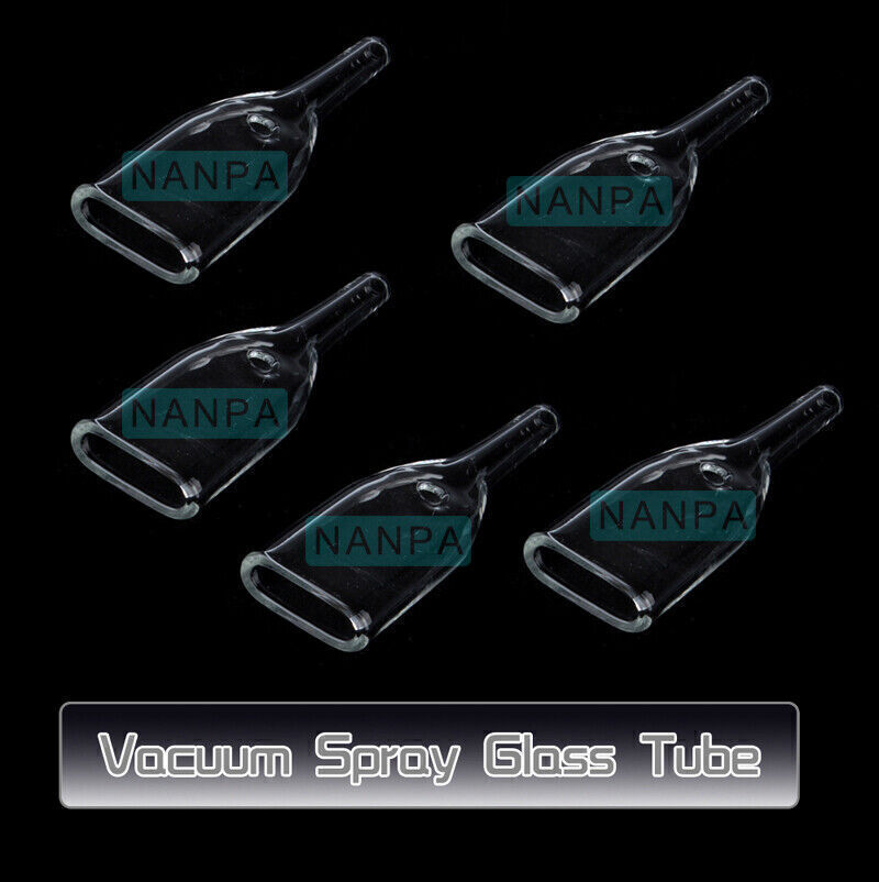 5 Pieces Flat Ventouse Glass Tube Replacement For Vacuum Spray Facial Equipment